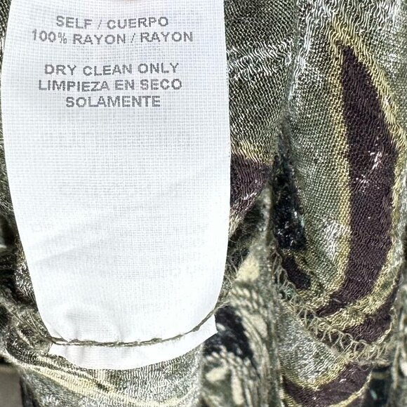 Dressbarn Dress Sz 22W Floral Tank Maxi Lagenlook Sleeveless Rayon Green - Picture 8 of 10